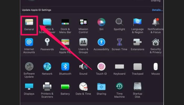 Dark Mode General Settings
