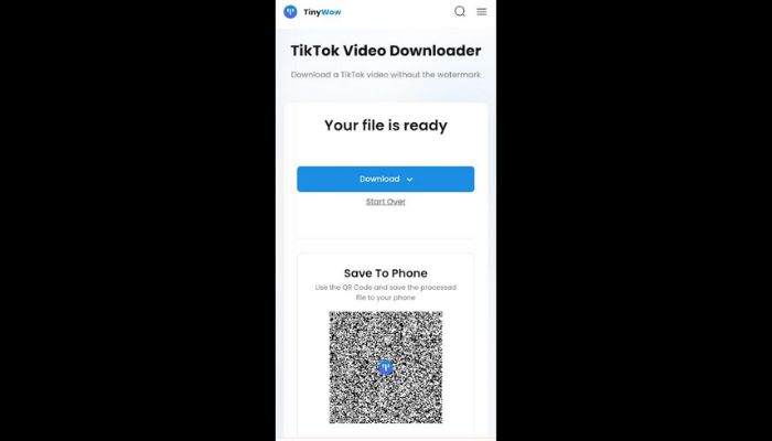 Download the video on mobile