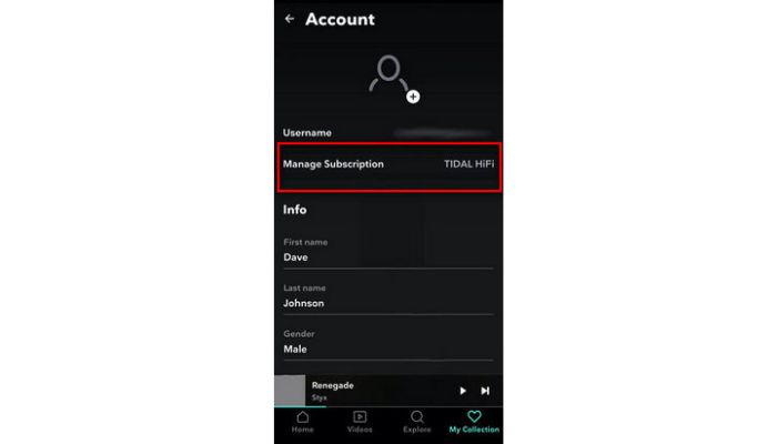 Tidal Subsciption Managing