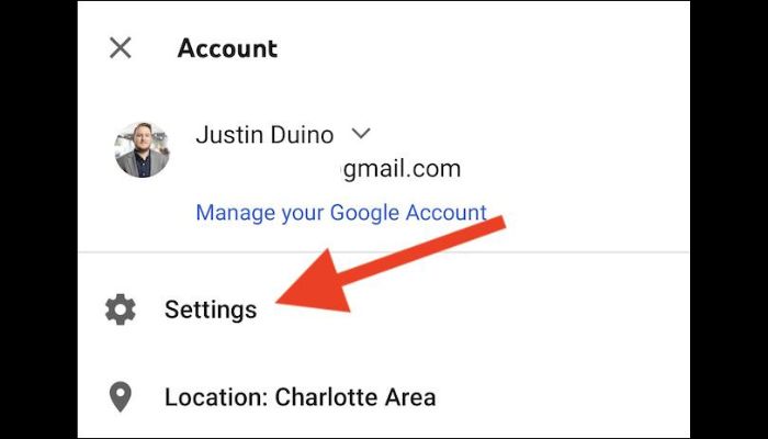 Youtube account manage settings