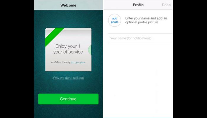 1 dollar whatsapp fee