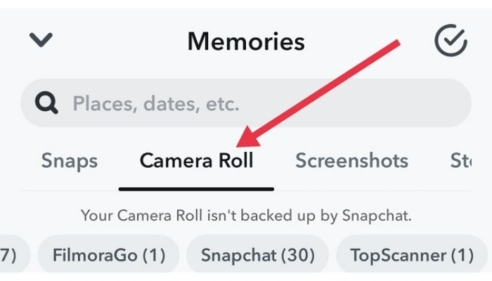 snapchat camera roll