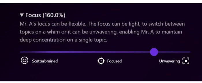 Nastia AI focus options